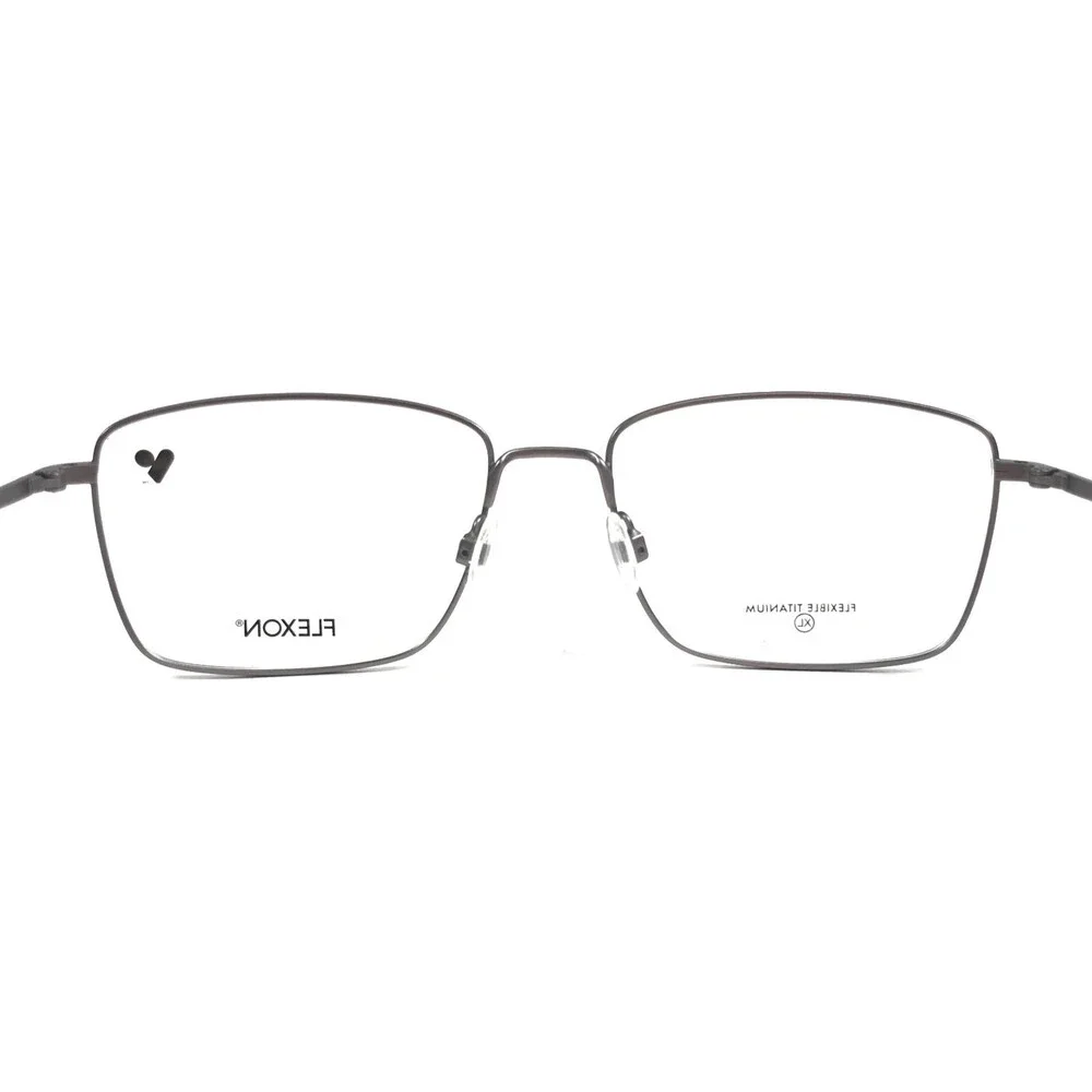 Flexon Eyeglasses Frame H6081 071 Gunmetal Rectangle Wire Rim Titanium 58-18-150